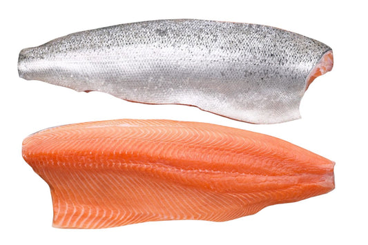 Premium Atlantic Salmon Fillets skin on from Chile, Trim D - Pack: IQF, IVP - Size: 2 - 3 lbs